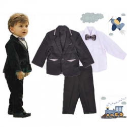 large setelan jas anak tuksedo list silver